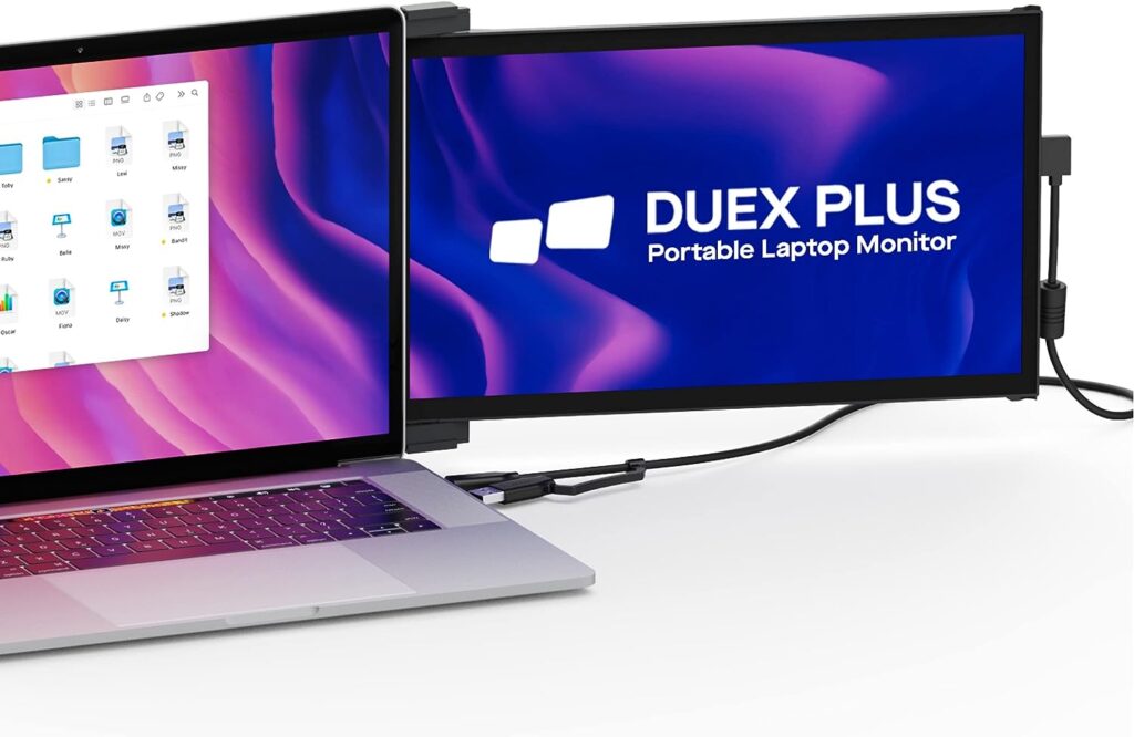 Mobile Pixels Duex Plus Portable Monitor for Laptops, USB C/USB A Plug and Play 13.3in FHD 1080p Laptop Screen Extender