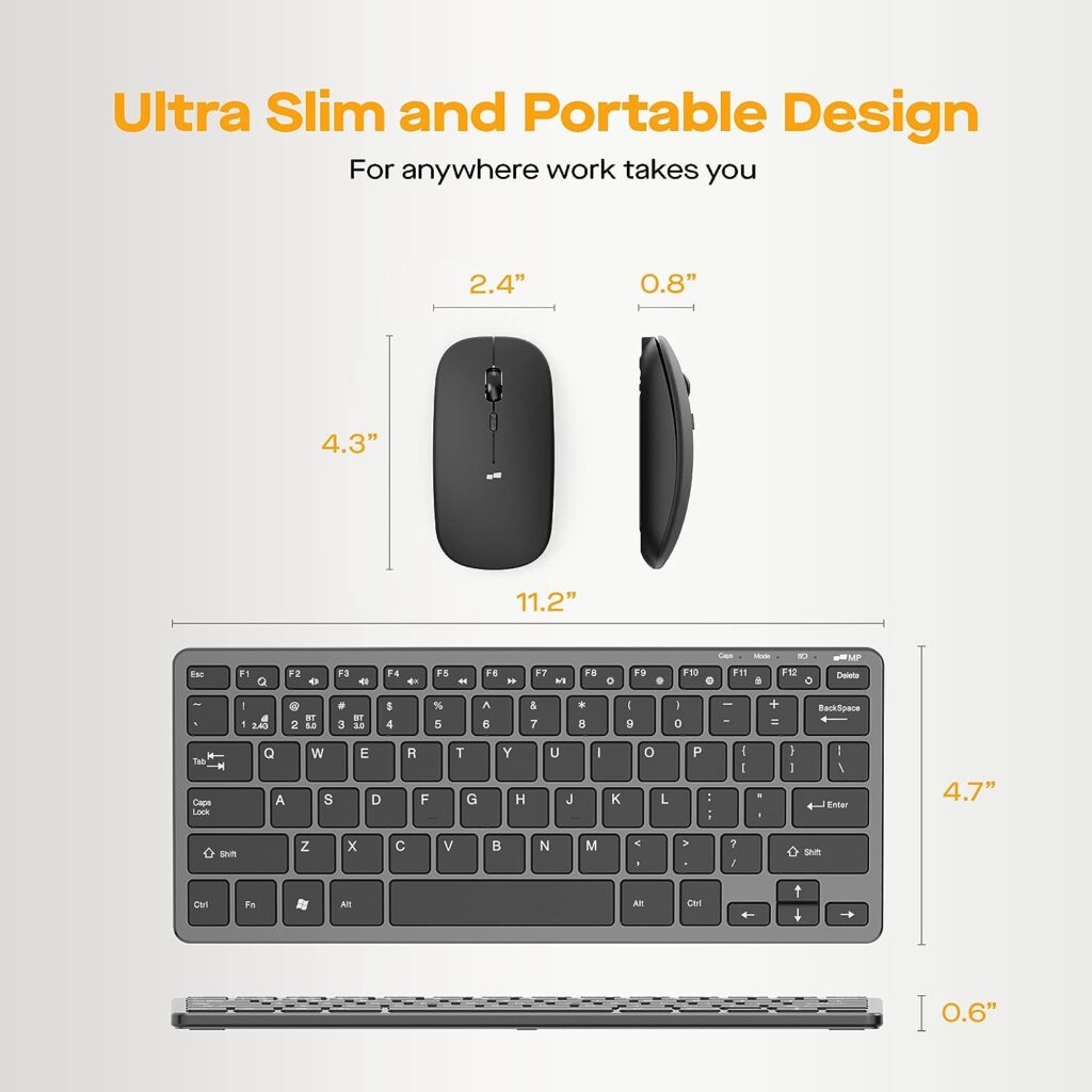 Duex Lite Portable Monitor with Keyboard Mouse Combo, New Mobile Pixels 12.5 Full HD IPS Laptop Screen Extender, USB C/HDMI Powered, Windows/Mac/Android/Switch Compatible
