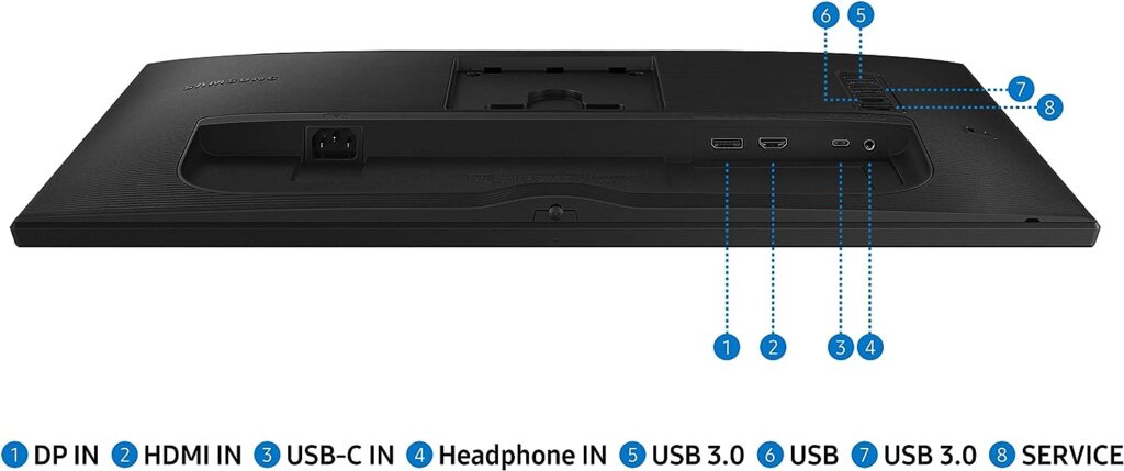 SAMSUNG FT45 Series 24-Inch FHD 1080p Computer Monitor, 75Hz, IPS Panel, HDMI, DisplayPort, USB Hub, Height Adjustable Stand, 3 Yr WRNTY (LF24T454FQNXGO)